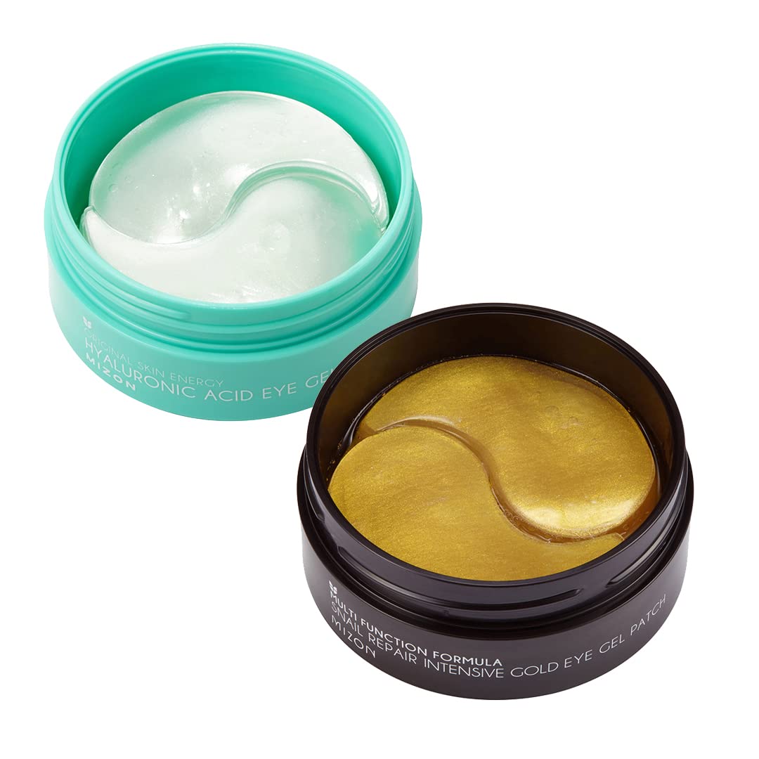 Eye Gel Patches with Snail Repair & Hyaluronic Acid for Puffy Eyes and Wrinkles - 60 pieces each (target audience: people interested in eye care products)